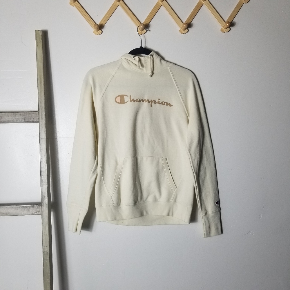 CHAMPION WOMEN'S CREAM HOODIE SIZE MEDIUM